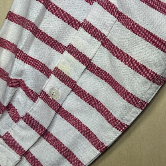 U.S. Polo Assn. Men's Vintage Look Rare White and Red Striped Button Down Shirt - Picture 14 of 14